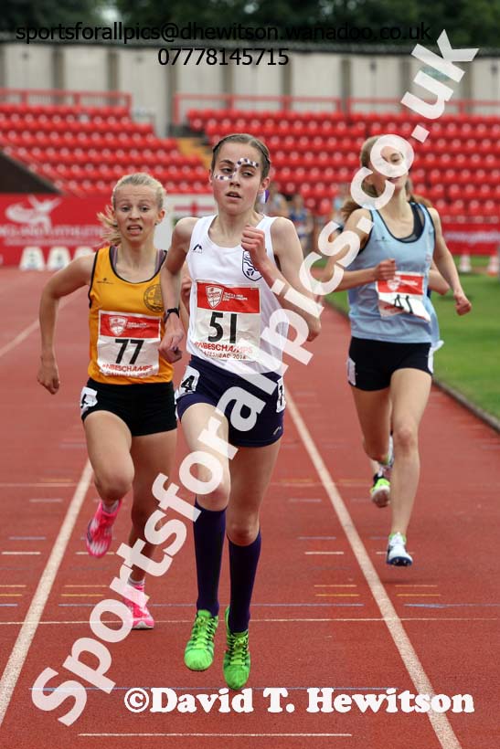 Inter girls 3000 metres, English Schools Track and Field. Photo: David T. Hewitson/Sports for All Pics